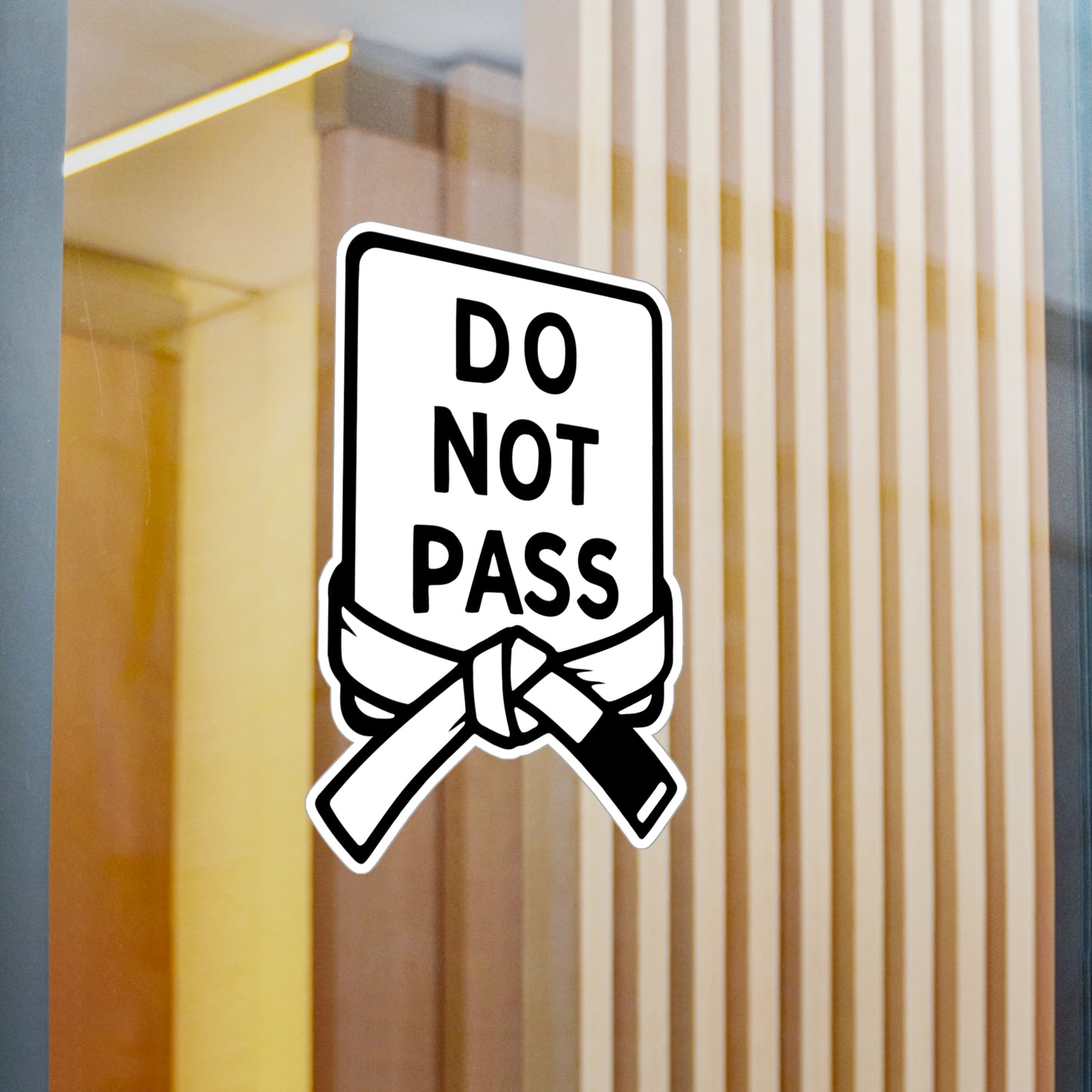 DO NOT PASS - White Belt (Kiss-Cut Vinyl Decals)