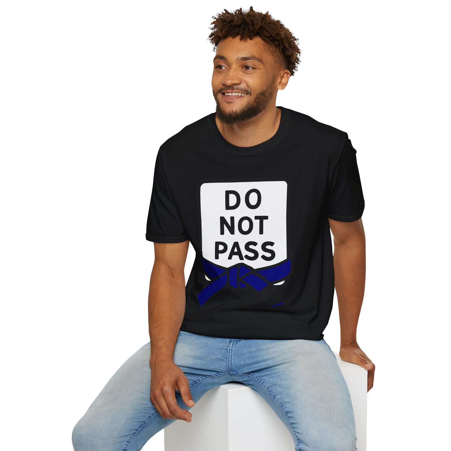 Do Not Pass - Blue Belt (Unisex Softstyle T-shirt)