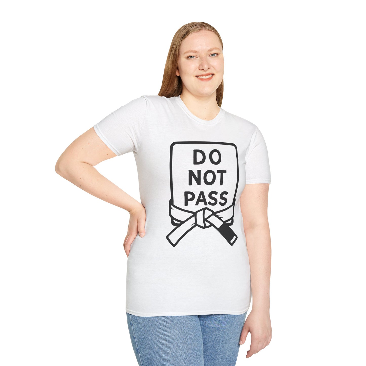 Do Not Pass - White Belt (Unisex Softstyle T-Shirt)